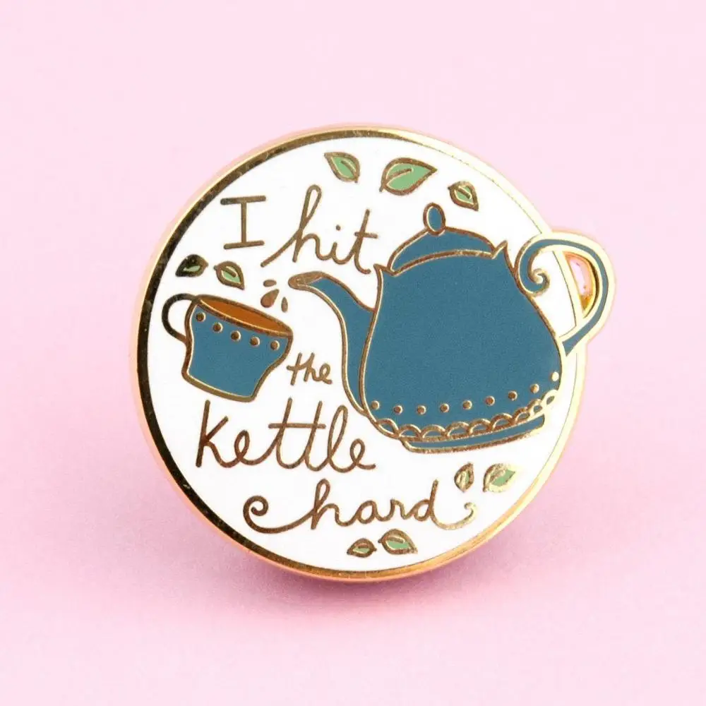 Kawaii Kettle Hard Tea Pastel Enamel Pin Cartoon Fashion Teas Pot Brooch Accessories Funny Lapel Backpack Pins Decor Unique Gift