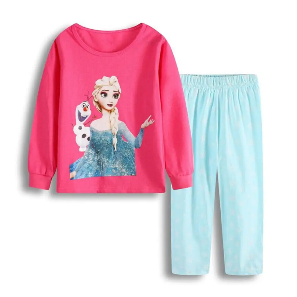 New Autumn Girls Kids Pajamas Anna Elsa Children Sleepwear Baby Pijamas Sets Rapunzel Princess Pyjama Girl Nightwear Clothes