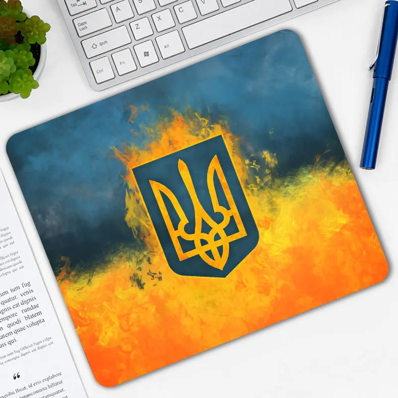 Patterned Ukraine Flag Gaming Mouse Pad Computer Rectangle Mousepad Anti-slip Natural Rubber Mause Mice Mat