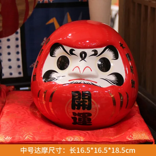 4 Inch Japanese Ceramic Daruma Doll Lucky Cat Fortune Ornament Money Box Office Tabletop Feng Shui Craft Home Decoration Gifts