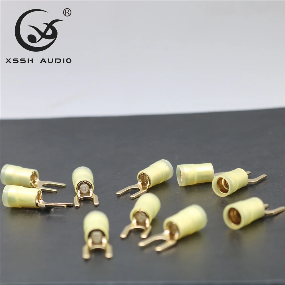 10 teile/beutel XSSH Audio Buchse HIFI Zubehör-196 Grad Einfrieren Ttreatment OFC Kupfer Lautsprecher Phono Kabel Boden Draht Stecker – Detail 5