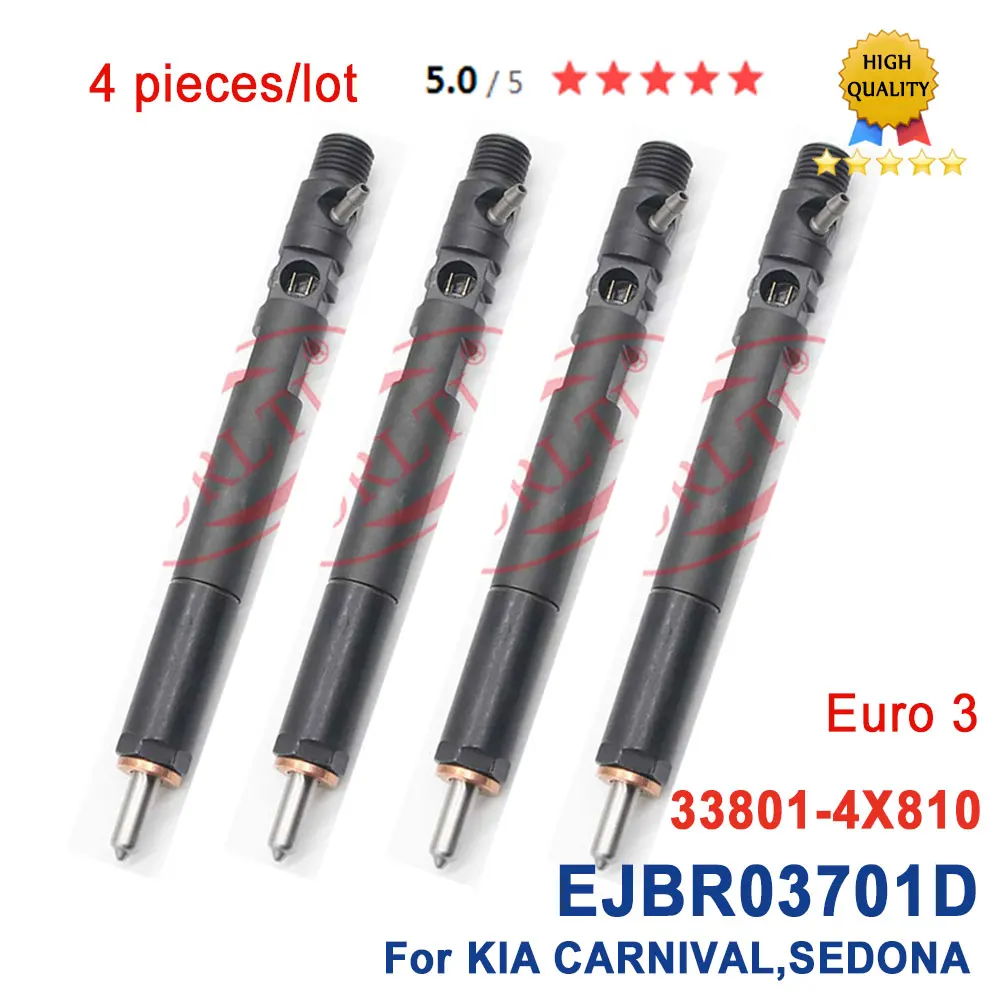 

4PCS 33800-4X800 Rail Diesel Injector EJBR03701D 33801-4X810 Fuel Injection Spray Set EJBR0 3701D For KIA CARNIVAL HYUNDAI