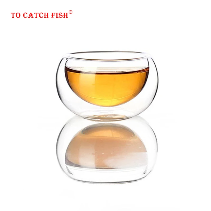 4 pcs Creative Heat Resistant Double Wall glass Cup,High Quality Fashion Cups For Tea Coffee Juice Drinkware,Kungfu TeaCup