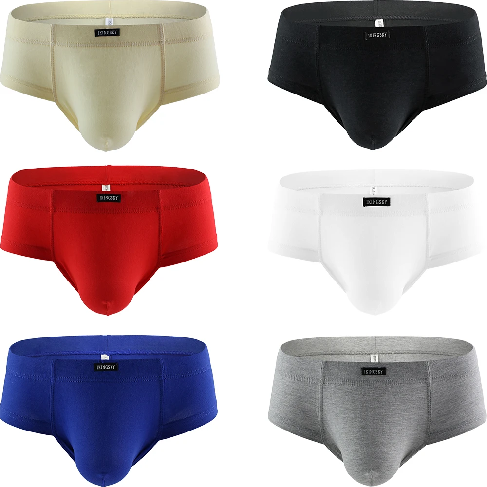 Men\'s Seamless Front Pouch Briefs Low Rise Men Cotton Underwear Sexy Cheeky Under Panties