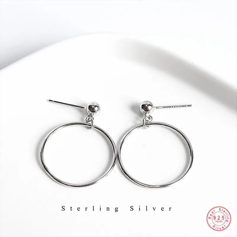 925 Sterling Silver Korean Fashion Simple Ring Earrings Women Light Luxury Wedding Party Jewelry Accessories Girlfriend Gifts