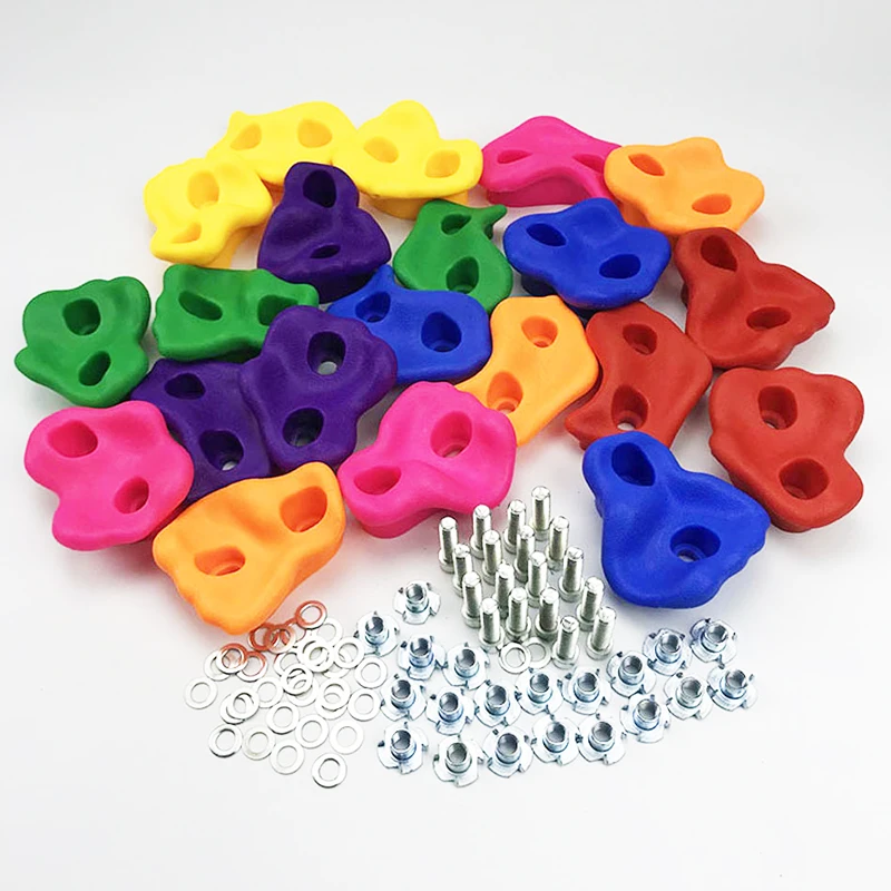 Hand Feet Holds Grip Kits 10 Pcs/lot Kids Rock Climbing Toys for Children Plastic Indoor Outdoor Climbing Rock Wood Wall Stones