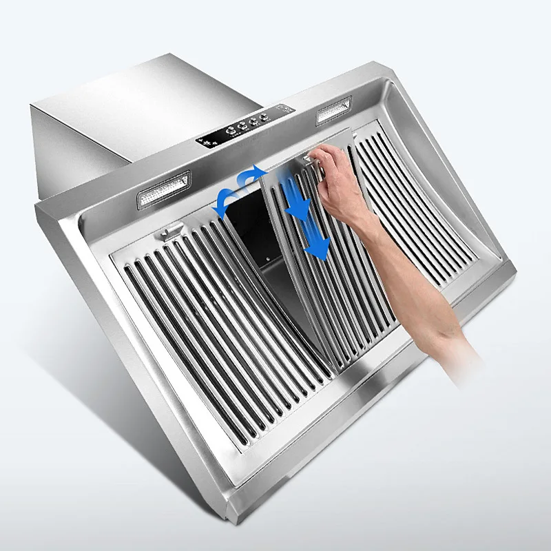 Hotte d'extraction ménagère avec panneau en acier inoxydable 304, aspiration latérale 900mm, pour ustensiles de cuisine