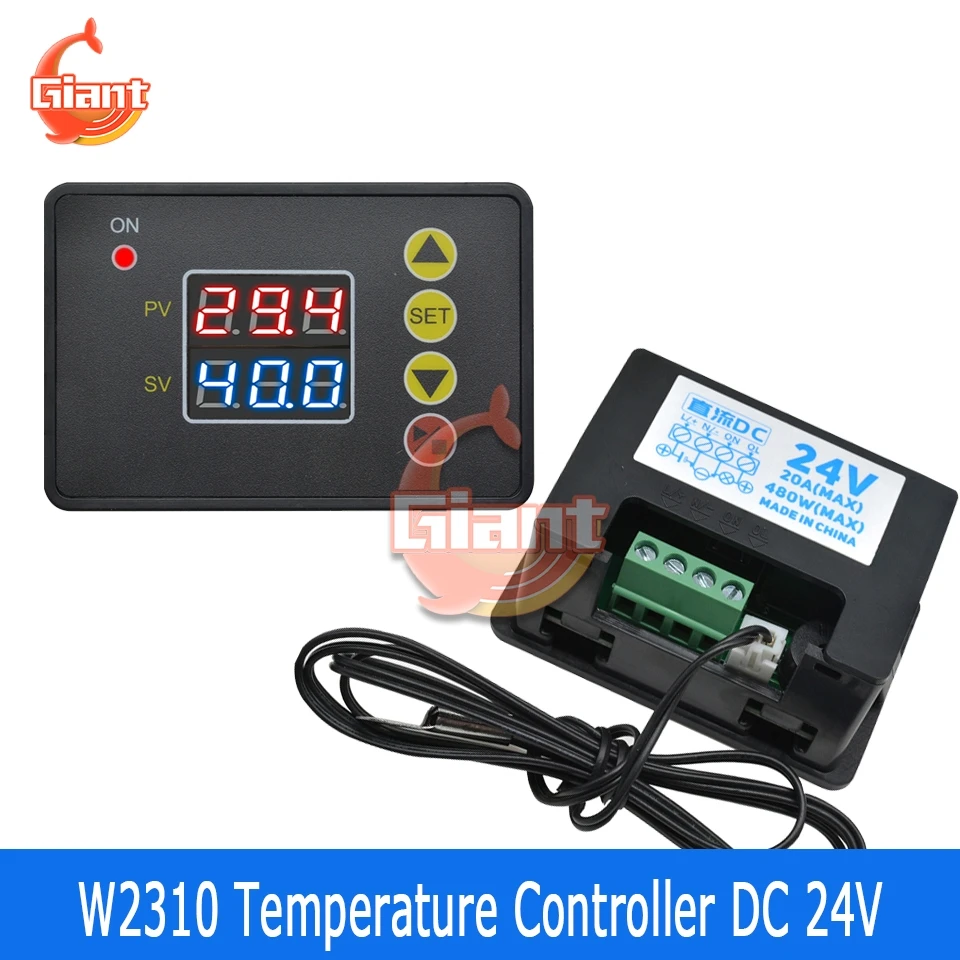 W2310 DC 24V Output LED Display Digital Temperature Controller Thermostat NTC Sensor Intelligent Microcomputer Module Control