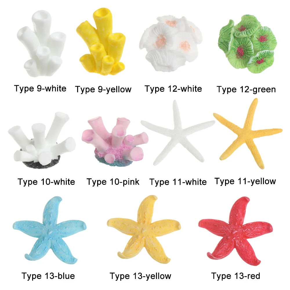 Artificial Coral Fish Tank Ornaments Simulation Starfish Resin Reef Rock Landscape Making Aquarium Decor Craft Desktop Adornment
