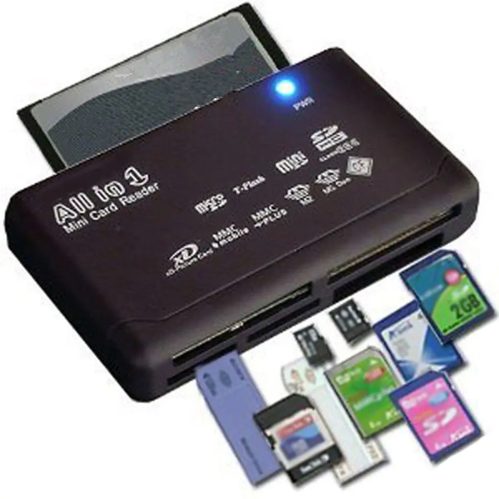 Mini Memori Cardreader Semua Dalam Satu Card Reader USB 2.0 480Mbps Card Reader TF MS M2 XD Micro CF SD Carder Reader