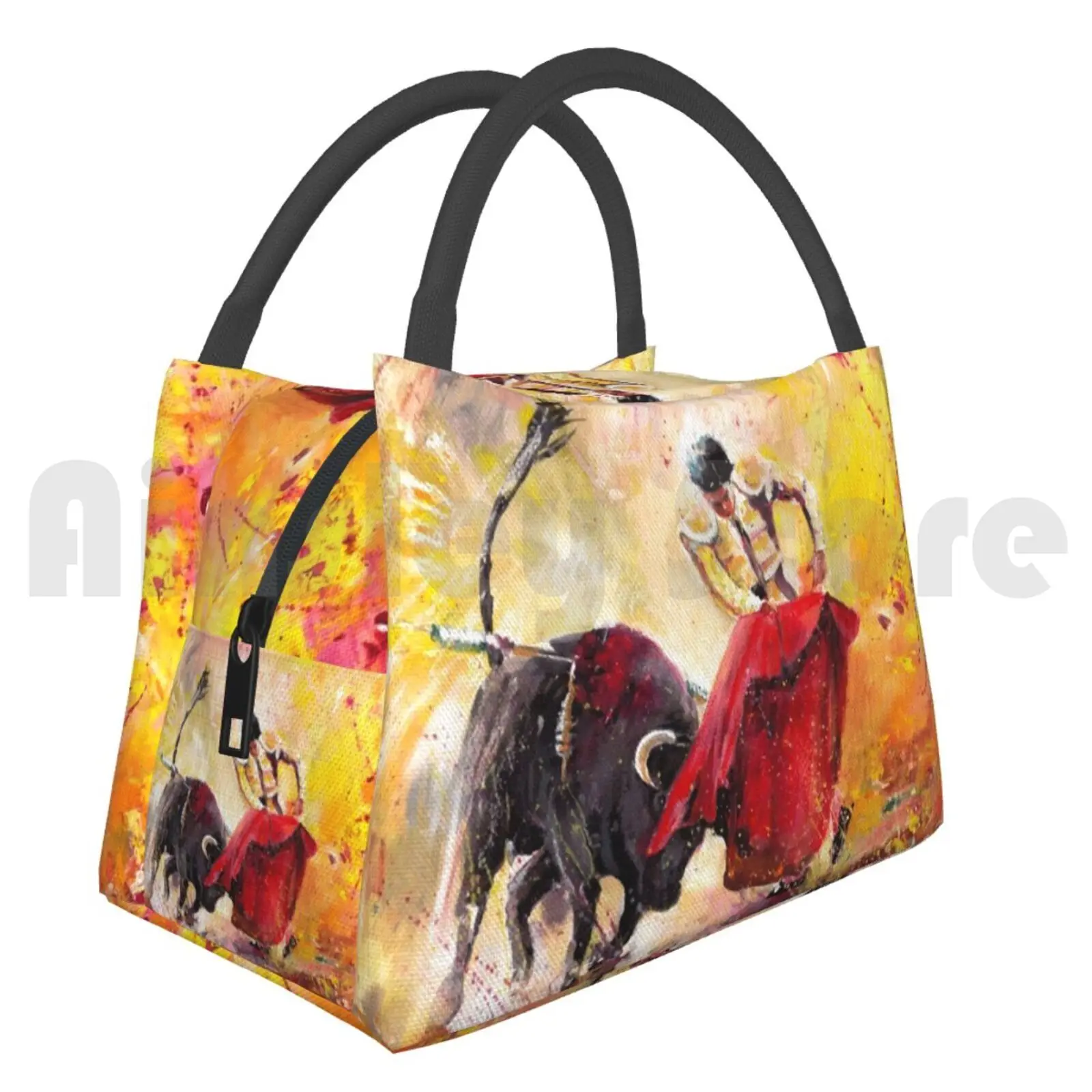 

Cooler Lunch Bag Picnic Bag Unbroken Spirit Bulls Bullfight Corrida Toros Culture Spain Spanish Fiesta Art Miki Bullfighter