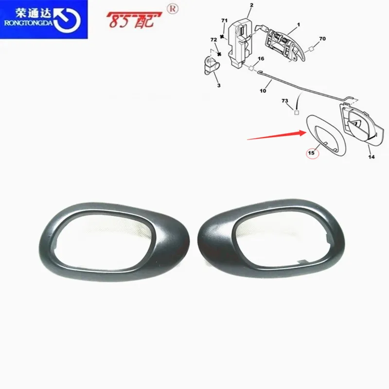 Inner handle frame cover door inner handle trim 9119F2 9119F4 For Peugeot 206 207 206CC