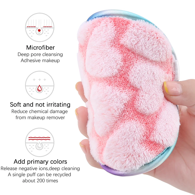 2Pcs Reusable Makeup Remover Pads Soft Flannel Wipes Cosmetics Washable Make Up Towel Face Cleansing Sponge Skin Care Tools