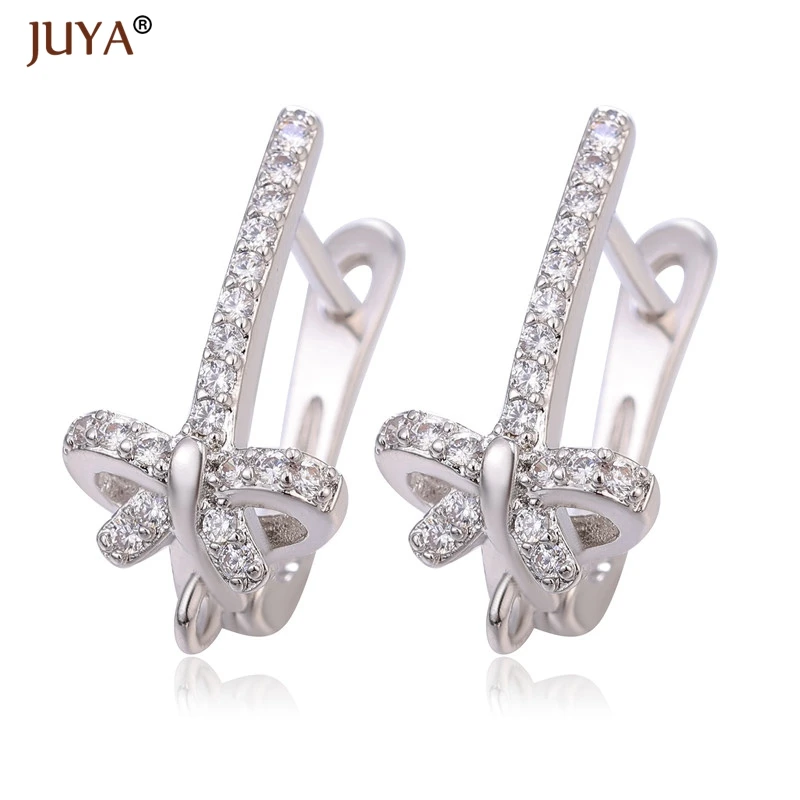 Juya Neue Design Kreative AAA Zirkon Kristall Ohrring Haken Erkenntnisse Für DIY Frauen Ohrringe Schmuck Machen Mode Earwire