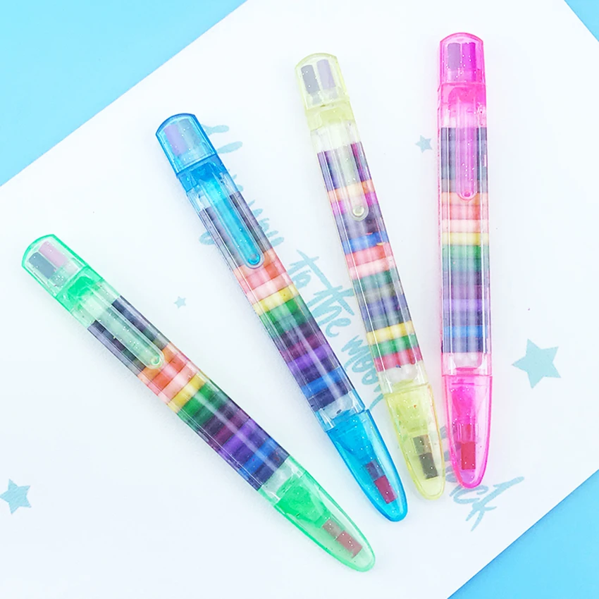 1Pc DIY 20-Color Replaceable Pastel Pencil, Creative Colored Painting Crayons Graffiti Pencil, Cute Kids Drawing Stationery Pen