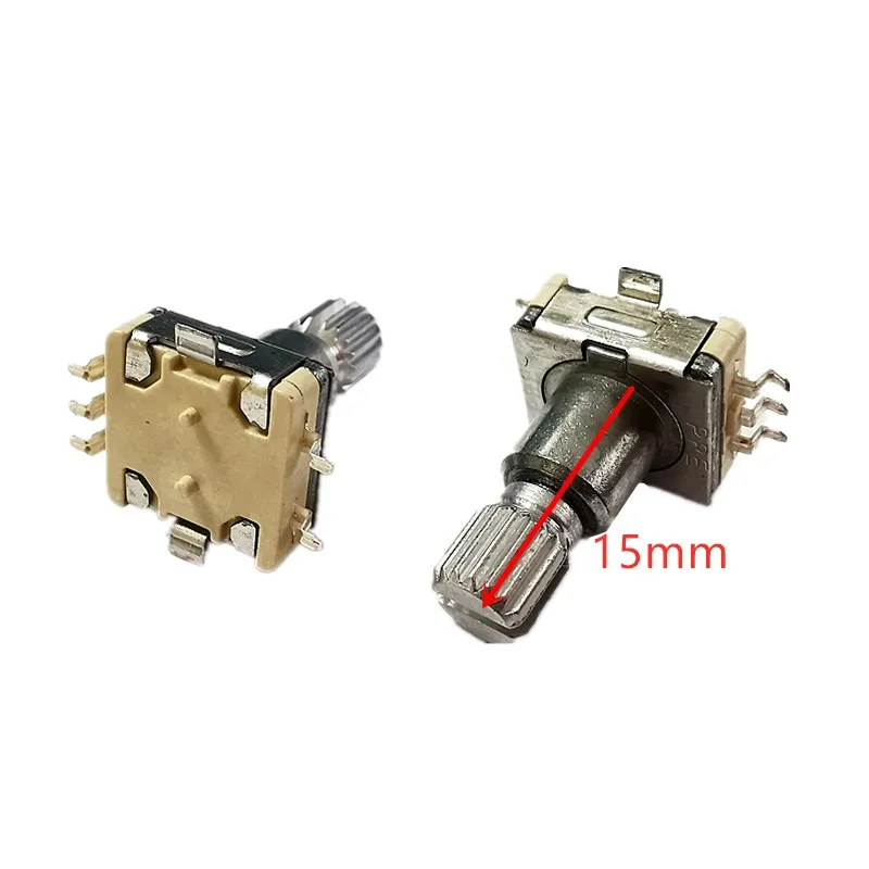 5pcs EC11 Rotary Encoder Switch With Push Button Switch 30 Position 5pin SMD Type Handle Length 15mm Plum Shaft