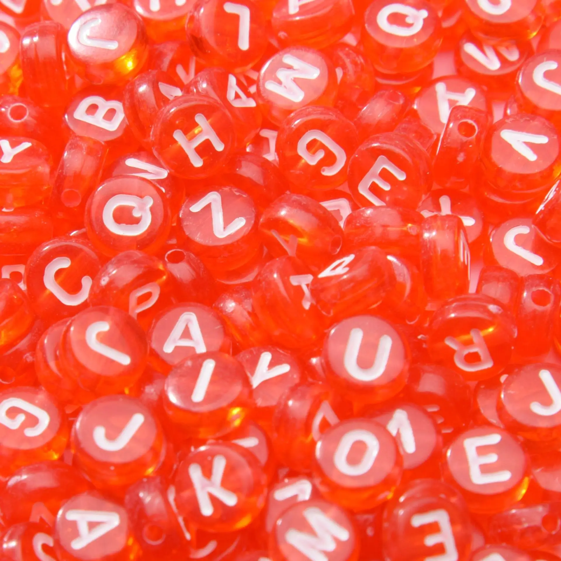 

7mm Acrylic Red White Letters Round Shape Beads For Children Make Bracelet Necklace Jewelry Accessories