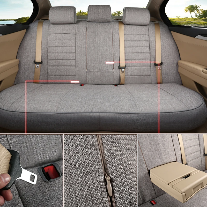 AutoDecorun 11PCS Linen Fabric Car Seats Cushion for Porsche Panamera 2013 Interior Accessories Seat Covers Custom Seat Supports