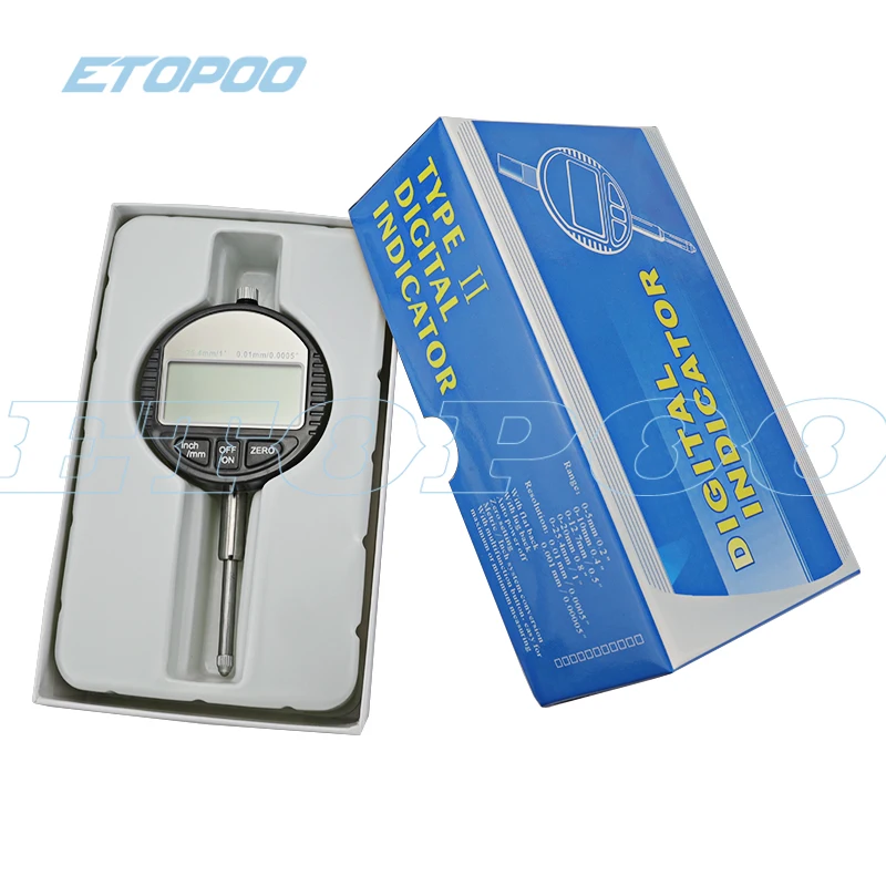 Image of ETOPOO 0-12,7mm/0-25,4mm 0,01/0,001mm Digitaler Messuhranzeiger Elektronischer Mikrometer-Messuhranzeiger /RS232-Datenübertragung zum PC
