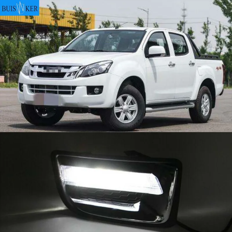 

1 set LED DRL Daytime Running Lights 12V ABS Fog Lamp Cover with turn signal For ISUZU D-MAX DMAX 2014 2015 2016 2017