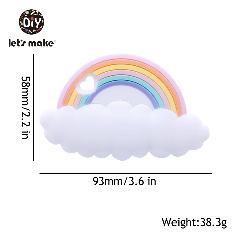 Silicone Teethers Rainbow CAartoon Shape 1pc BPA Free Tint Rod Food Grade Silicone Baby Teethers Teething Toys Charms Patent