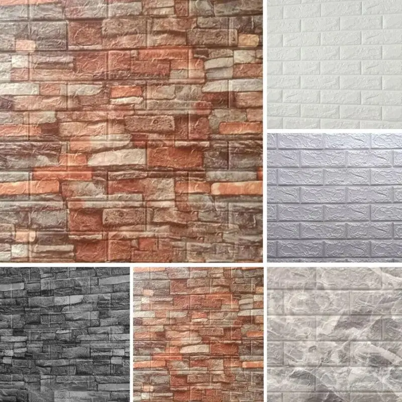 

XPE Foam Tile Brick Wall Sticker Stereoscopic Self-adhesive Waterproof Foam Panel Wallpaper Tile Stickers