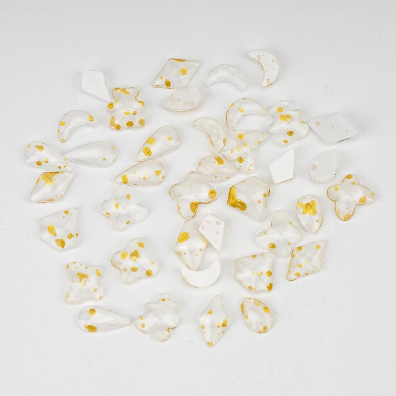 VDD Großhandel 500 Stück gemischte Formen Glas-Kristall-Nagelkunst-Flachrückseite-Strasssteine, Glitzer, zum Aufkleben, glänzende DIY-Dekoration – Detail 23