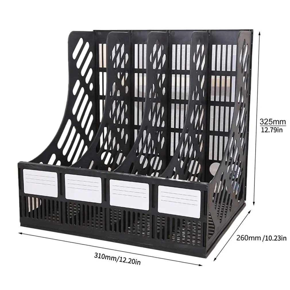File Pemegang Dokumen Tray 4-Grid Desktop Penyimpanan File Organizer Mesh File Rak Desktop File Rak Buku Pemegang Kantor perlengkapan