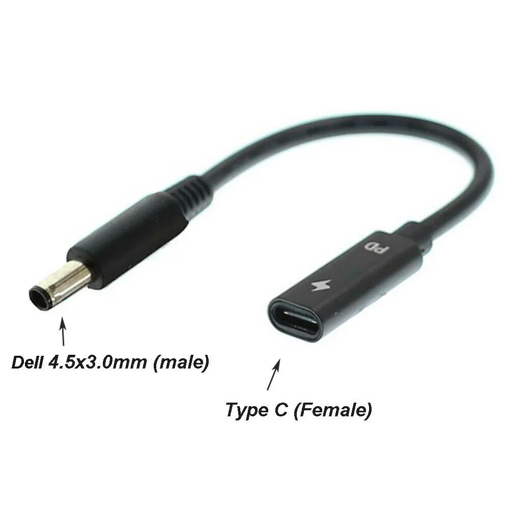 Laptop Cáp Sạc Nhanh PD Nữ USB-C Loại C DC 4.5X3.0X0.6 Mm Cho DELL 65W XPS L321X, XPS L322X P29G Series