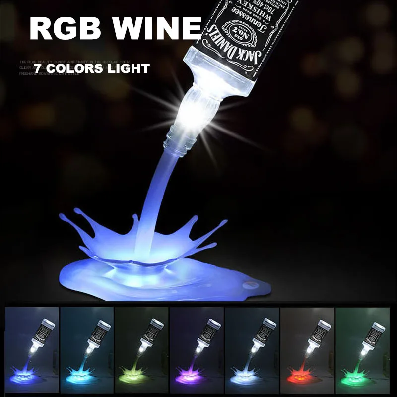 Pouring Wine Night Light Table Lamp Lol Surprise Touch RGB Beer Bottle Veilleuse New Year Decorations Cololight Bar Creative 3D