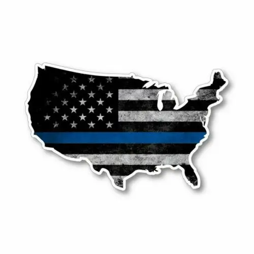 

Thin Blue Line American Flag Blue Lives Matter USA Gift Heat Transfer Iron on Stickers for Cars, Motos, Laptops, Industry
