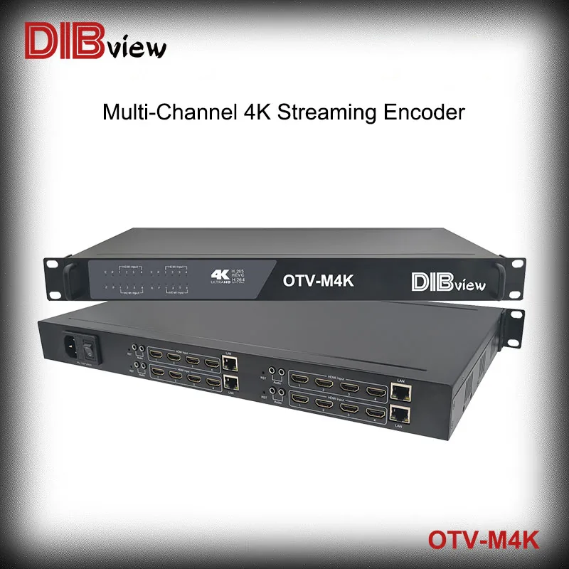 Dibview OTV-M4K Multi-Channel 4K HDMI Streaming Facebook Youtube IPTV H.265 H.264 Video SRT Network Encoder