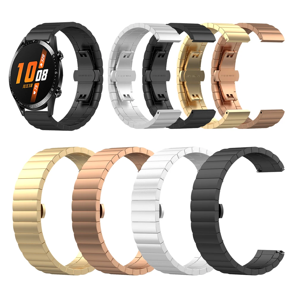 Band For HUAWEI WATCH GT 2 46mm 42mm Stainless steel Strap link Bracelet for HONOR Magic Watch 2 46mm 42mm Metal Strap Watchband