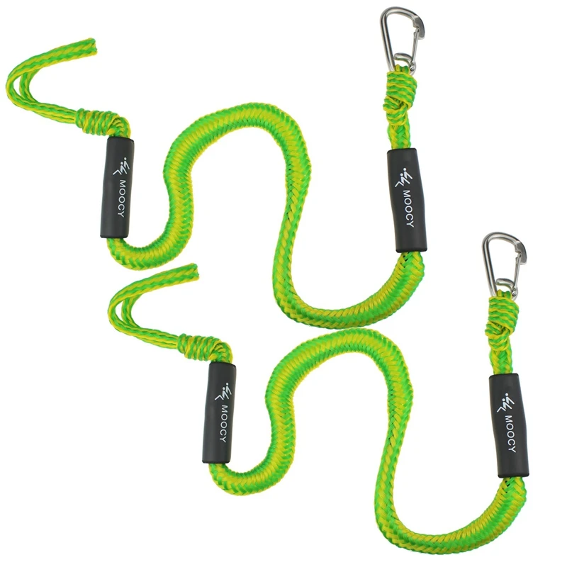 Moocy-Boat Bungee Dock Line com gancho, corda de amarração, acessórios para barcos, pontão Jet Ski, SeaDoo WaveRunner Kayak, 2 Pack