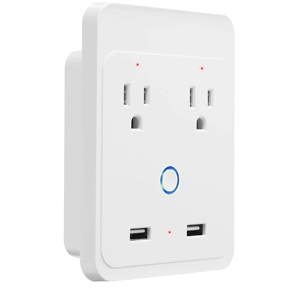 Smart Wi-Fi Wall Outlets Independent Control Voice Control Compatible Remote Control Schedule Function Smart In-wall Plug Socket