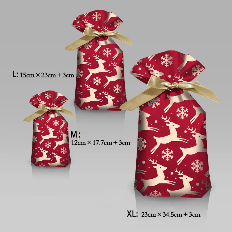 5/10Pcs ใหม่ปี2022 Candy กระเป๋ากระเป๋าของขวัญ Santa Snowflake กรอบกระเป๋า Merry Christmas ตกแต่งสำหรับบ้าน Noel ปัจจุบัน