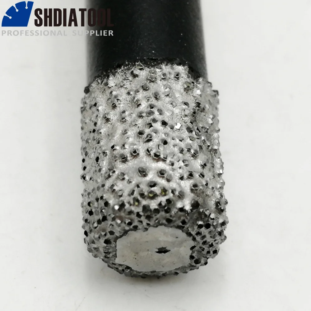 Shdiatool brocas de diamante soldadas a vácuo seco m10, pontas de perfuração, granito, serra de orifício de mármore, coroa de telha de porcelana