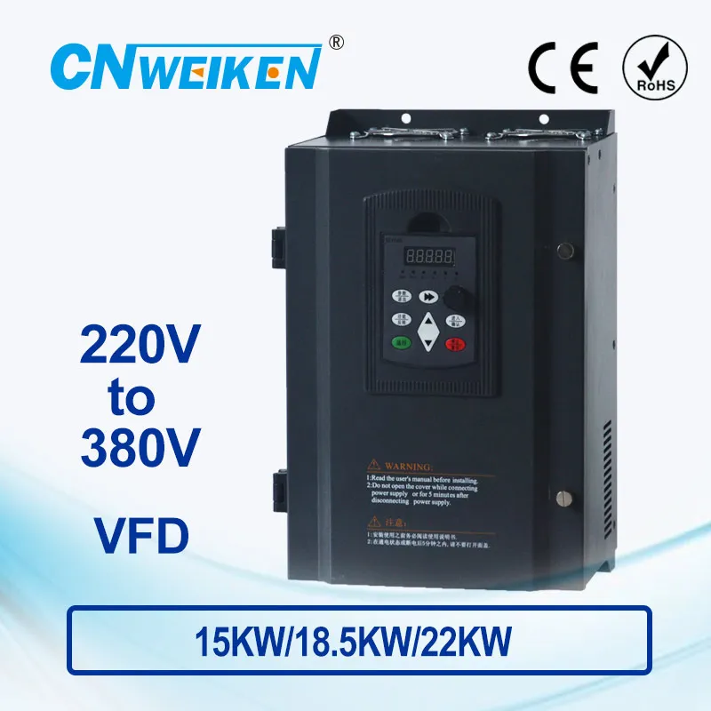 WK310 220V input to 380V output inverter 15KW 18.5 kW 22kw motor frequency converter controller   Hoist converter