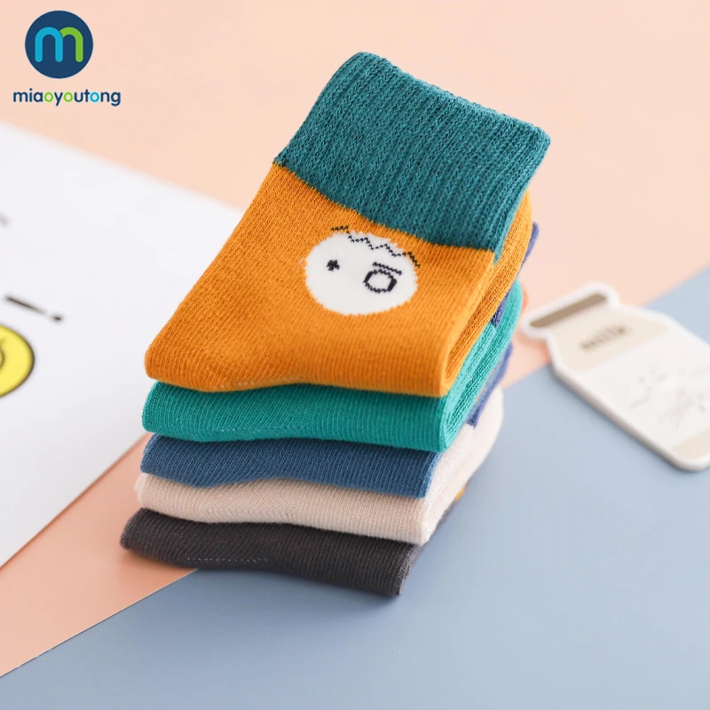 5 Pairs/Lot High Quality Cute Cartoon Thick Cotton Knit Baby Socks Children\'s Socks For Girls Kids Socks For Boys Miaoyoutong