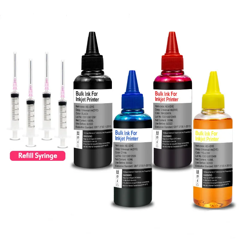 100ml/garrafa tinta corante universal para hp canon epson irmãos série impressora a jato de tinta para pg545 336 62 304 impressora recarga tinta corante