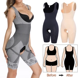 Frauen Shapewear Full Body Shaper Abnehmen Body Geöffneter Gabelung Korsett Taille Trainer Gestaltung Unterwäsche Postpartale Erholung Mantel