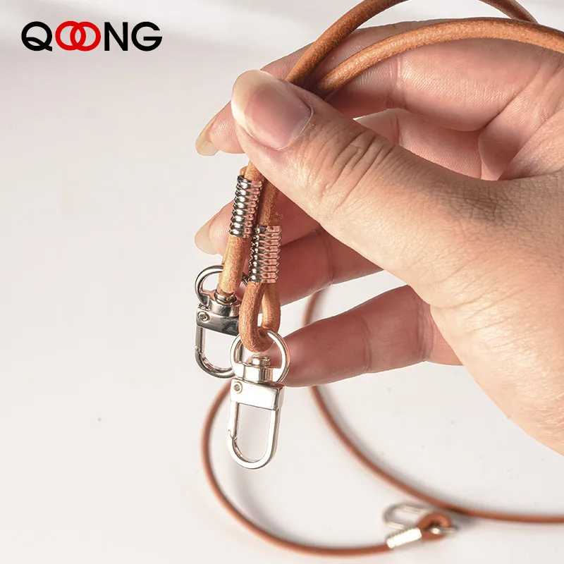 Vegetable Tanned Cowhide Rope Key Chain Card Sets Belt Key Ring Multi Function Car Keyring Anti Lost ID Card Holder Keychain