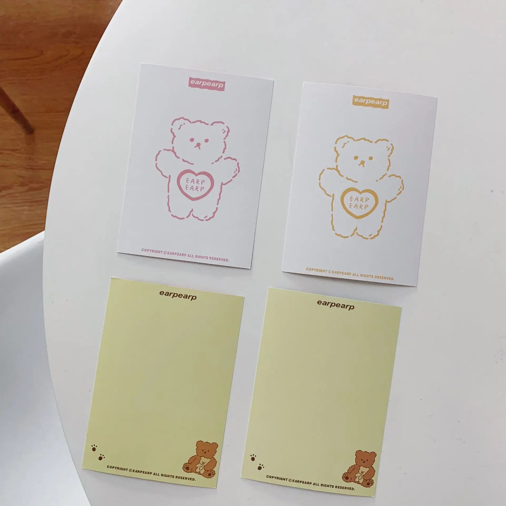 Ins Cartoon Bear Cute Postcard Greeting Card Multi-function Double Sided Thank You Blessing Card Room Wall Decorative Sticker