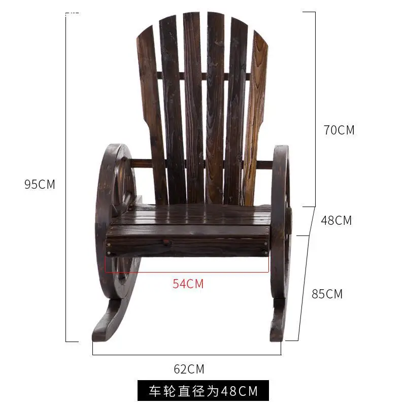 Wagon Wheel Wood Adirondack-Style Garden Chair Garden Furniture Rocking Chair Rocker Patio Garden Wooden Bench Outdoor Furniture