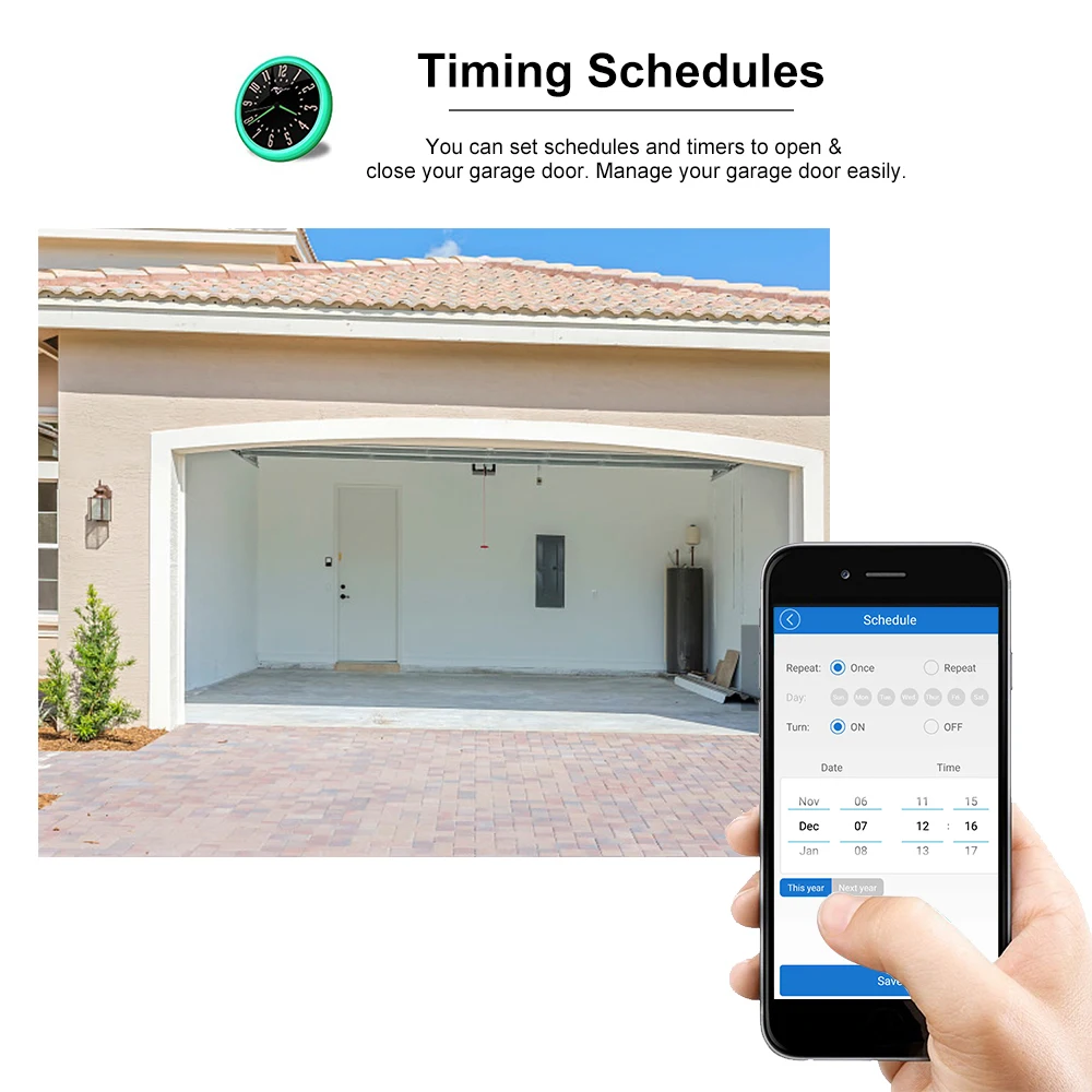 Tuya Inteligente Garage Controlador Abridor de Porta, Interruptor WiFi, Módulo de Automação Doméstica, Funciona com Alexa, Google Assistant, Siri