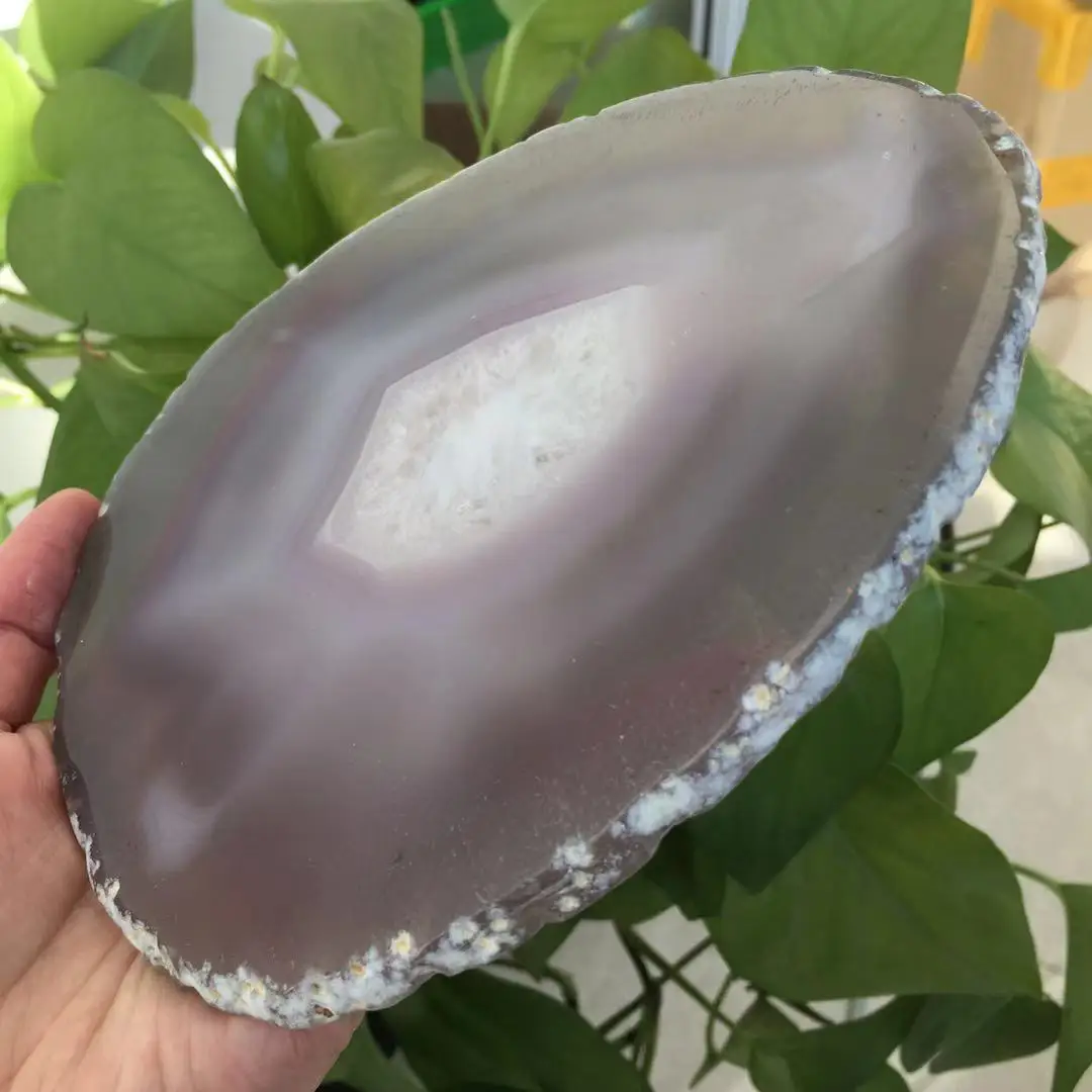 13-15CM  Large  Agate Slice Geode Polished Crystal Quartz