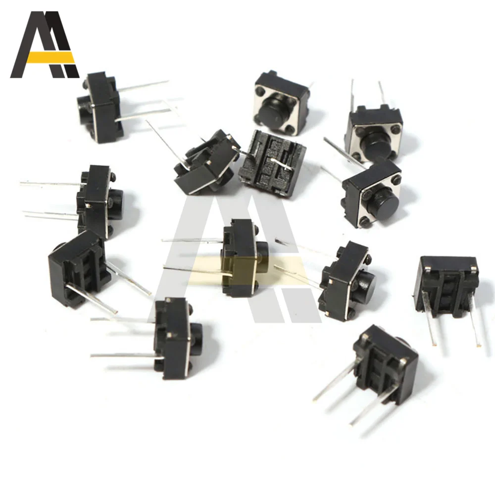 10 Stks/partij Twee Voeten Normaal Open Licht Touch Schakelaar 6*6*4.3Mm Patch Knop Normaal Gesloten Schakelaar micro Touch Schakelaar