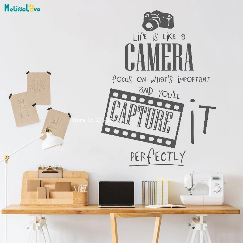 Life Is Like A Camera Focus On Whats Important And You'll Capture It Perfectly Wall Sticker Decor Vinyl Art Word Decals YT2079