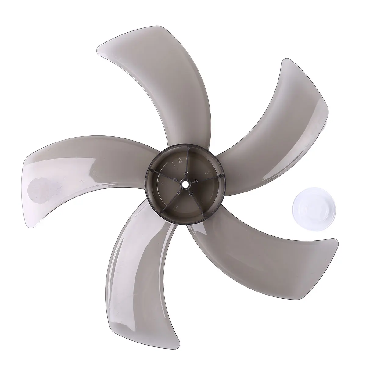 Black Household Plastic Fan Blade Five Leaves with Nut Cover for 16 Inch Standing Pedestal Fan Table Fanner General Accessories