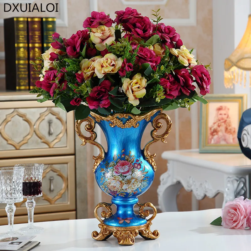 

European Deluxe Palace Resin Vase Decoration Wood Decoration Home Decoration Crafts Marriage Gift Wedding home decor